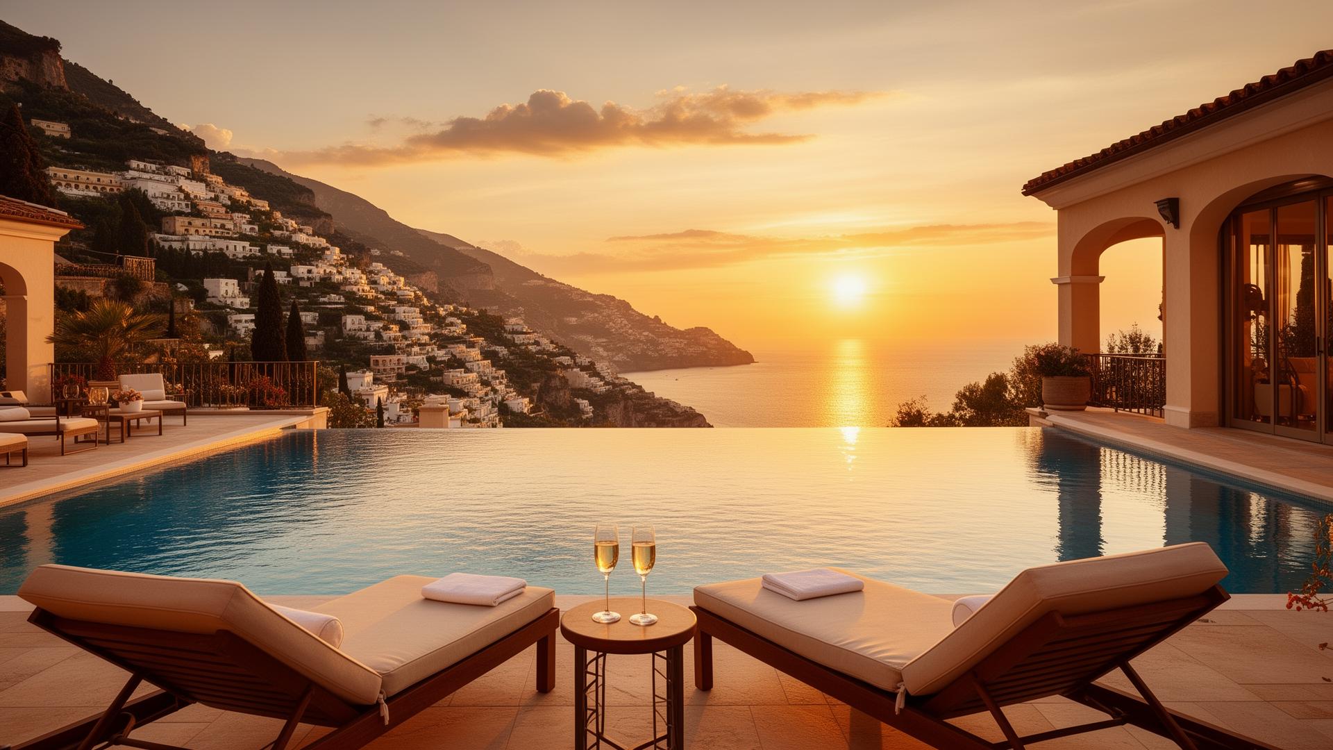 Luxury villa with infinity pool overlooking the Mediterranean