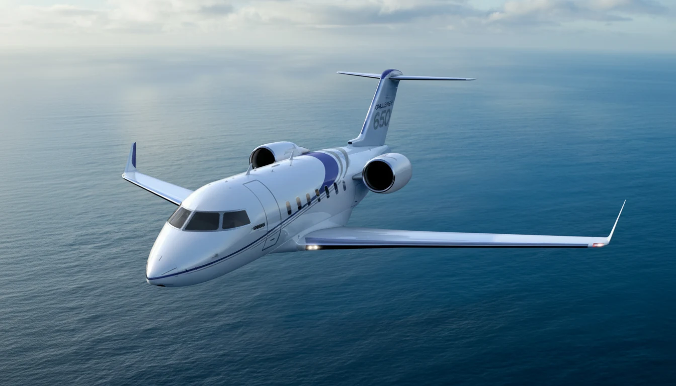Luxury private jet flying above clouds at golden hour