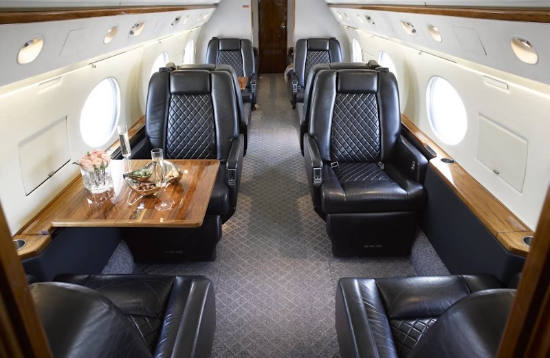 Luxurious private jet interior design