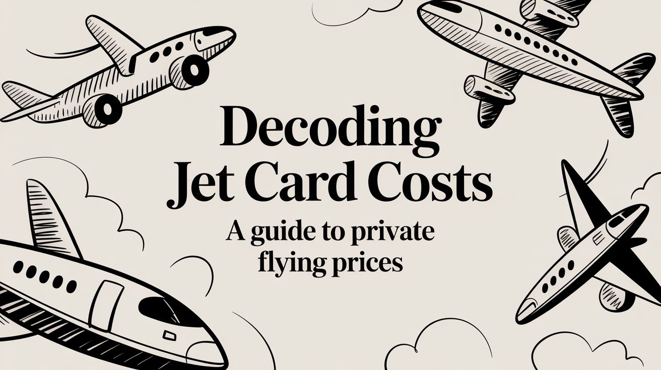 Decoding Jet Card Costs — A guide to private flying prices with illustrated jet sketches