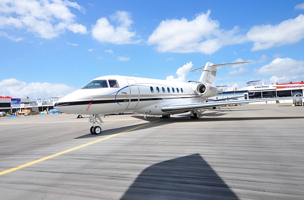 Hawker 4000 executive jet on display at Singapore Airshow