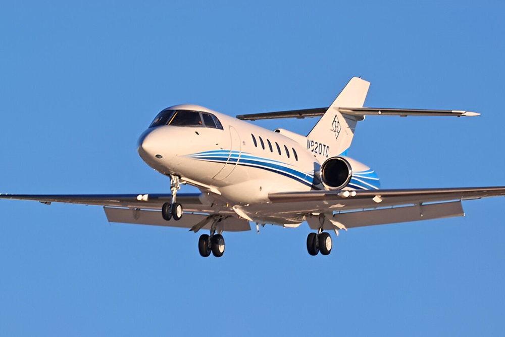 Hawker 800XP in blue sky