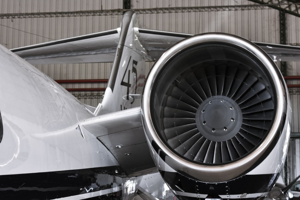 Jet Engine Learjet 45 aviation hangar