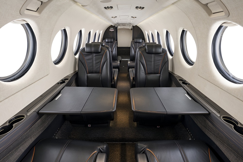 King Air 350 black interior