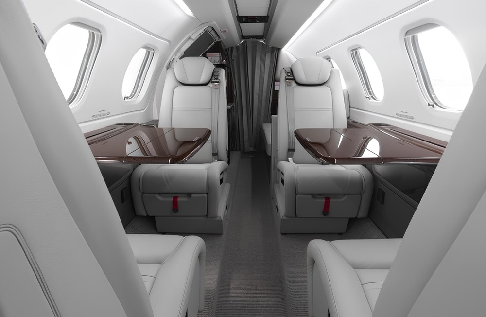 Phenom 300E white luxury interior