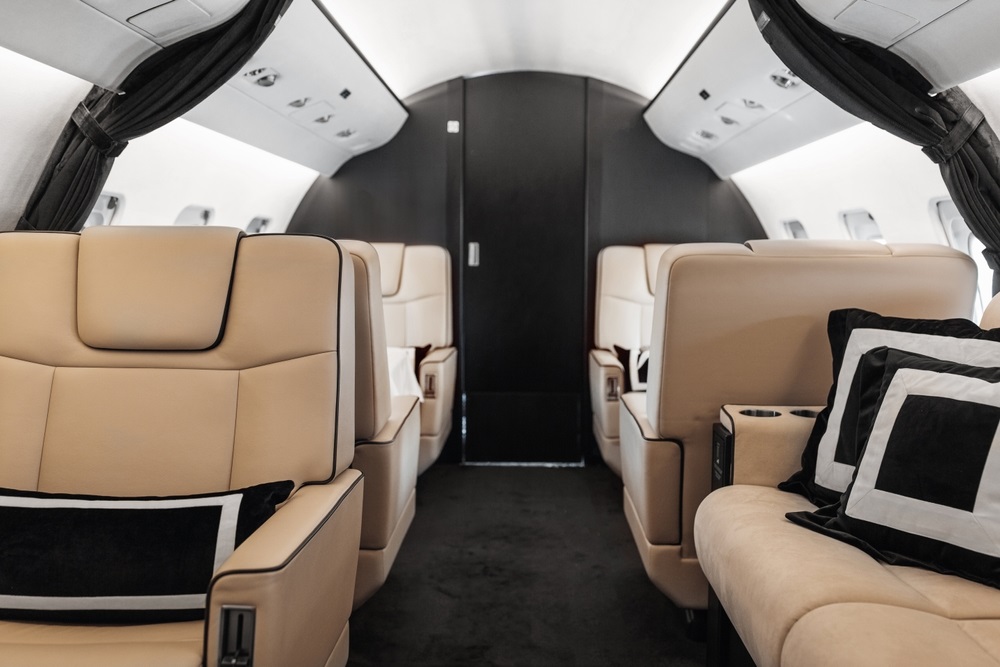 inside of a private jet
