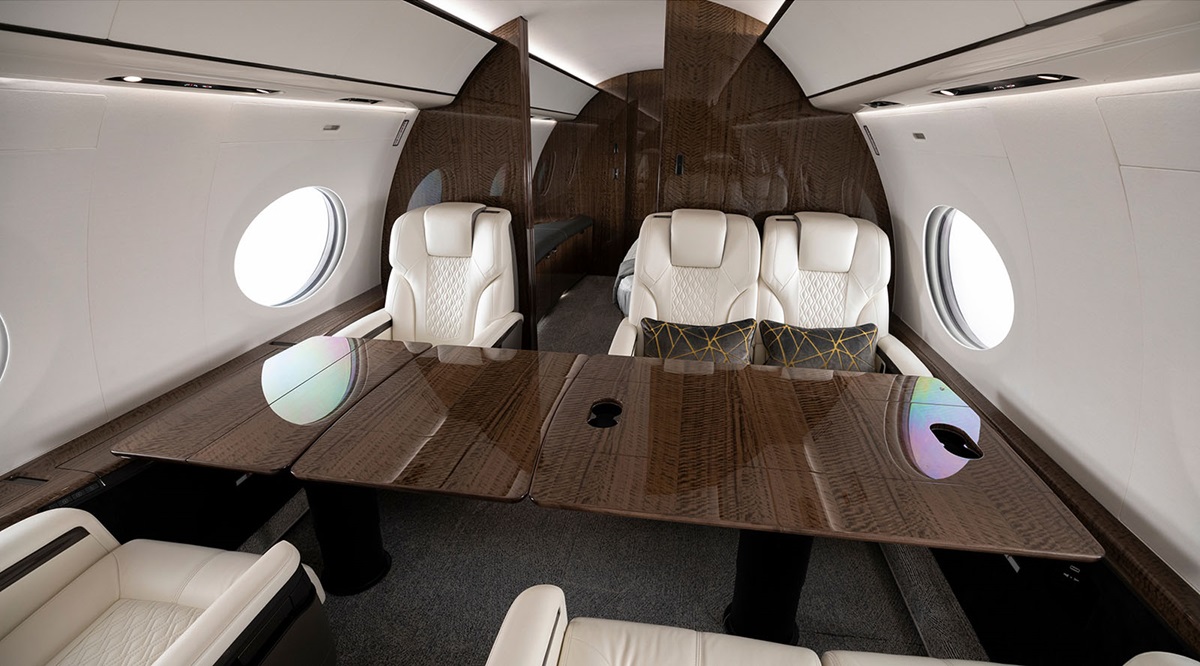 a plane interior seats