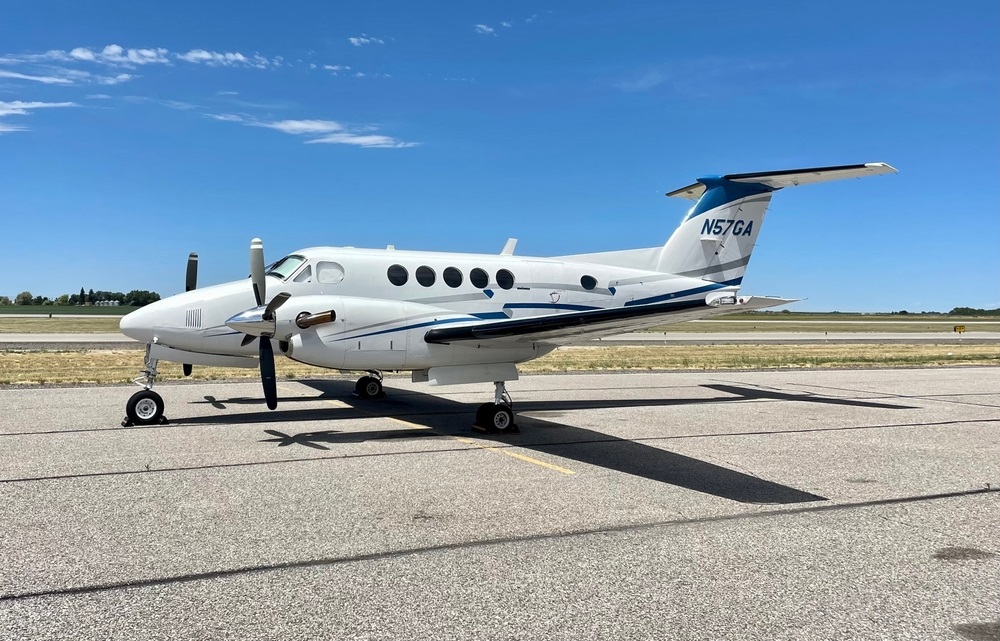 Beech 200 Super King Air parked at Idaho Falls Regional Airport