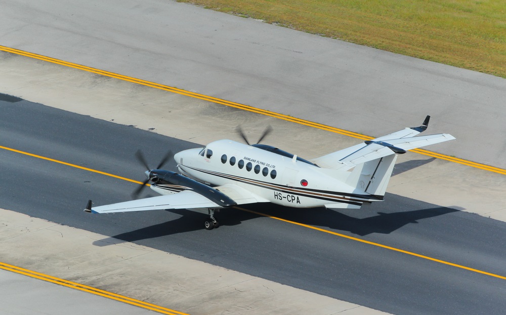 King Air 350 on the runway