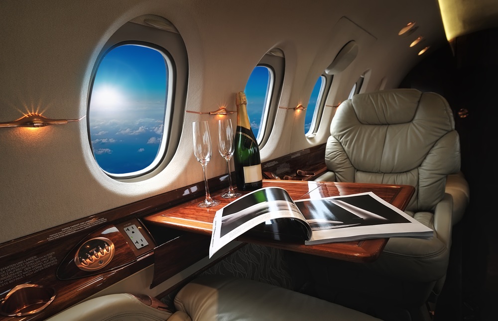 luxury interior in the modern business jet