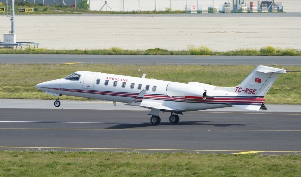 Bombardier Learjet 45 (45-291) take-off from Istanbul Ataturk Airport