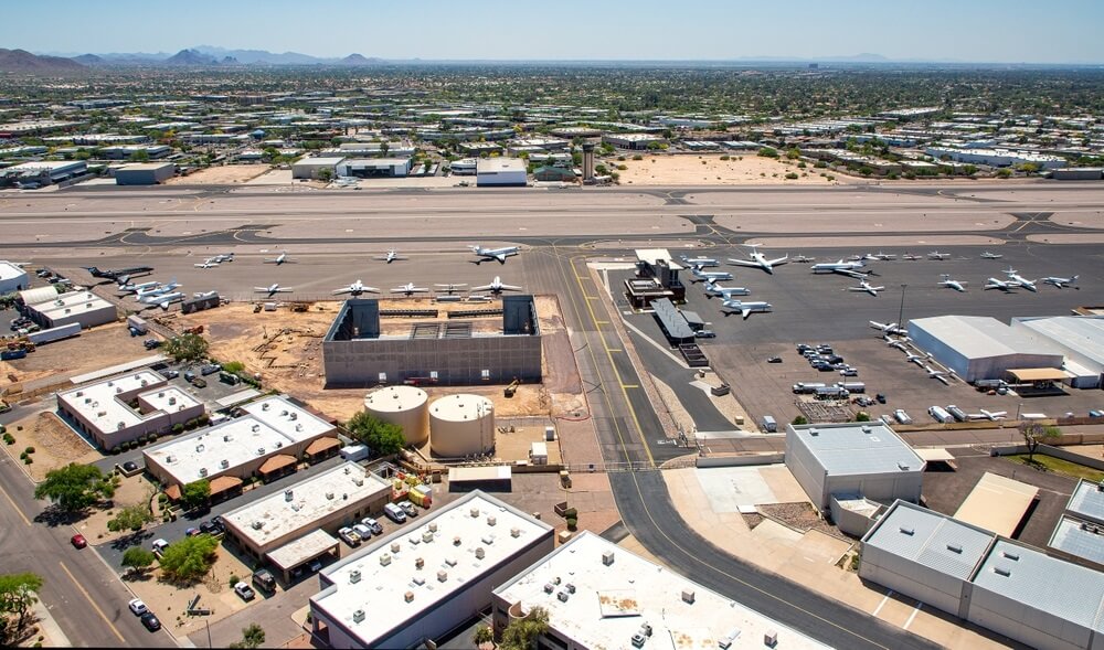 Construction and aviation activity at the Scottsdale Airport