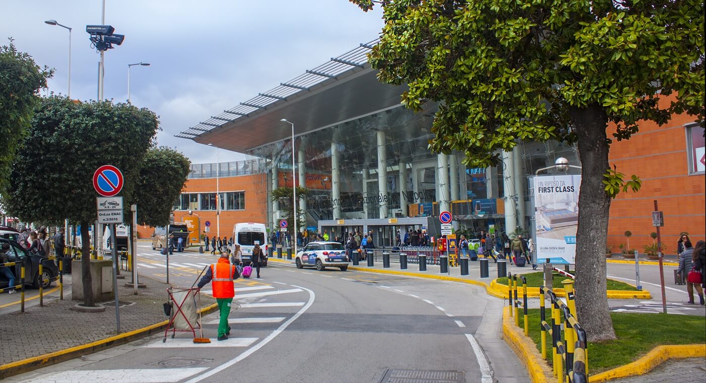 Exterior of main entrance of Capodichino airport in Naples