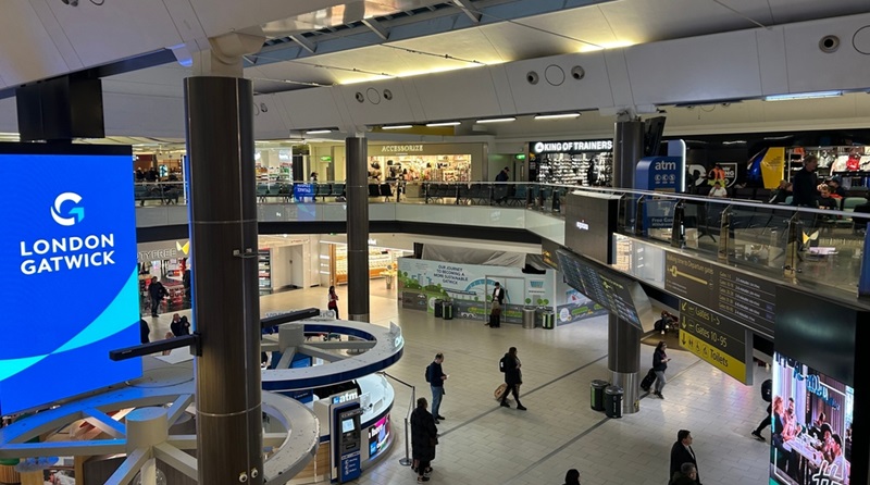 Inside terminal of south terminal of Gatwick airport