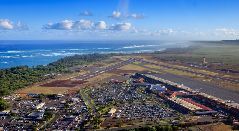 nice overlook of OGG airport on Maui, Hawaii