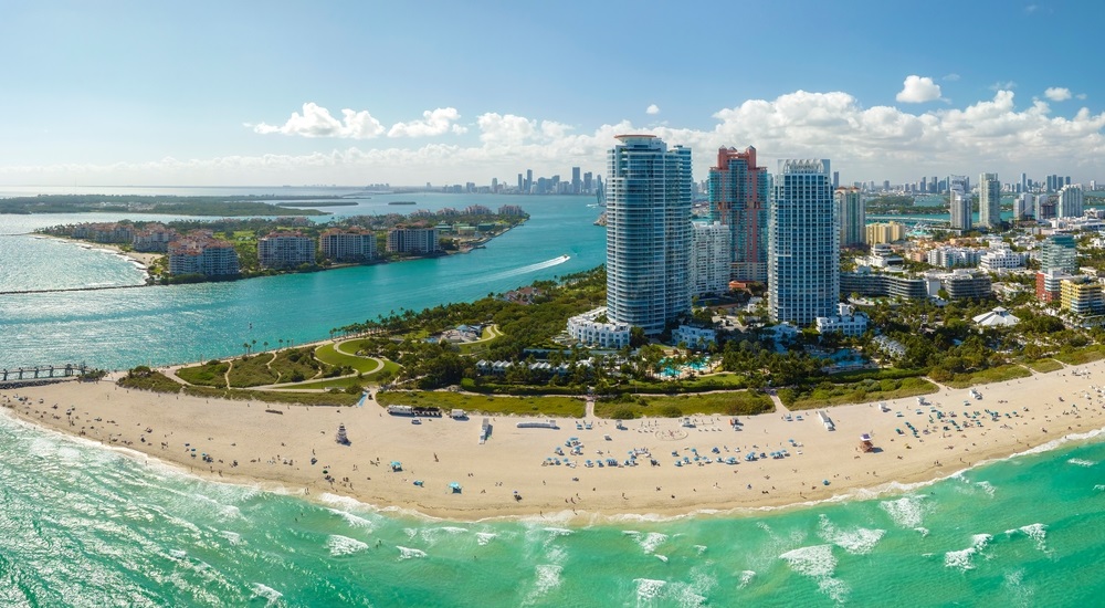 South Beach high luxurious hotels and apartment buildings