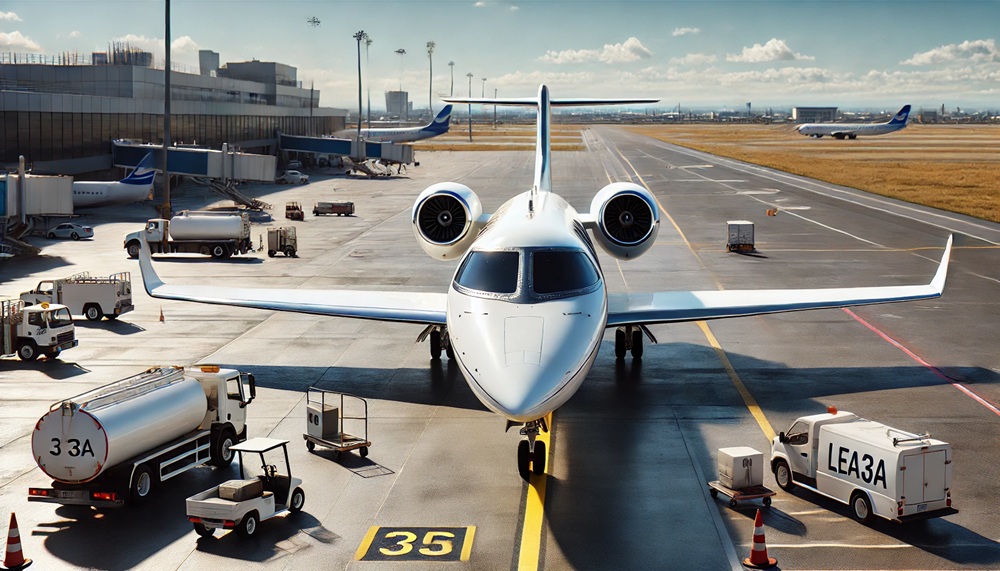 LEarjet 31A parked in airport