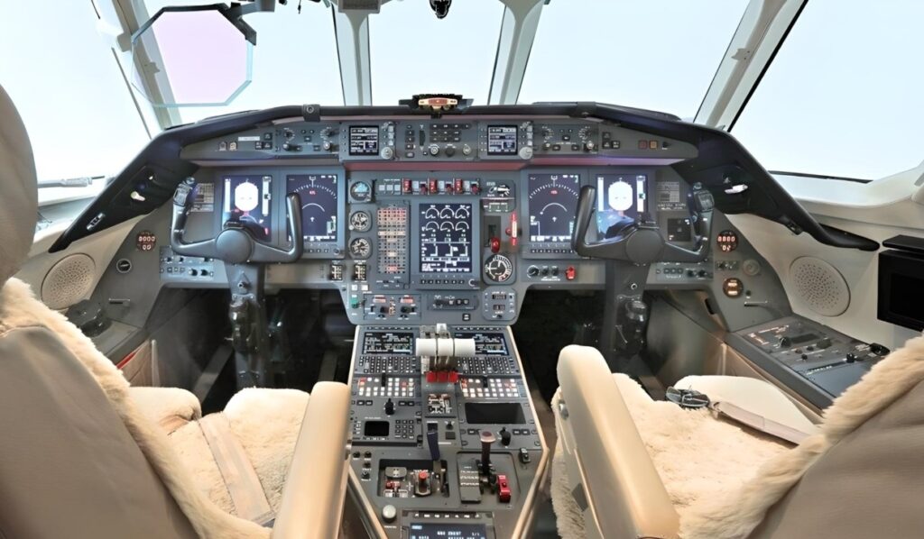 Falcon 900EX cockpit view