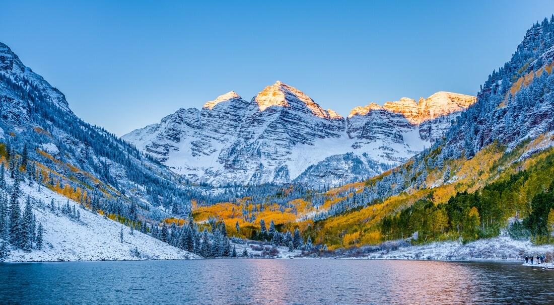 Maroon bells at sunrise, Aspen, CO