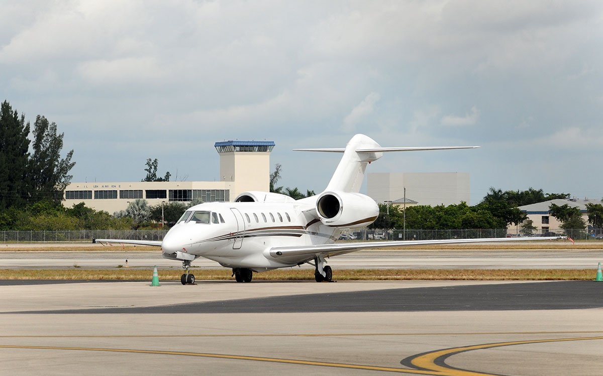 private jet in a runway