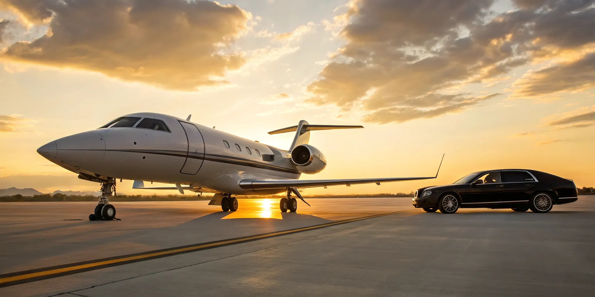 Private jet ready for takeoff.