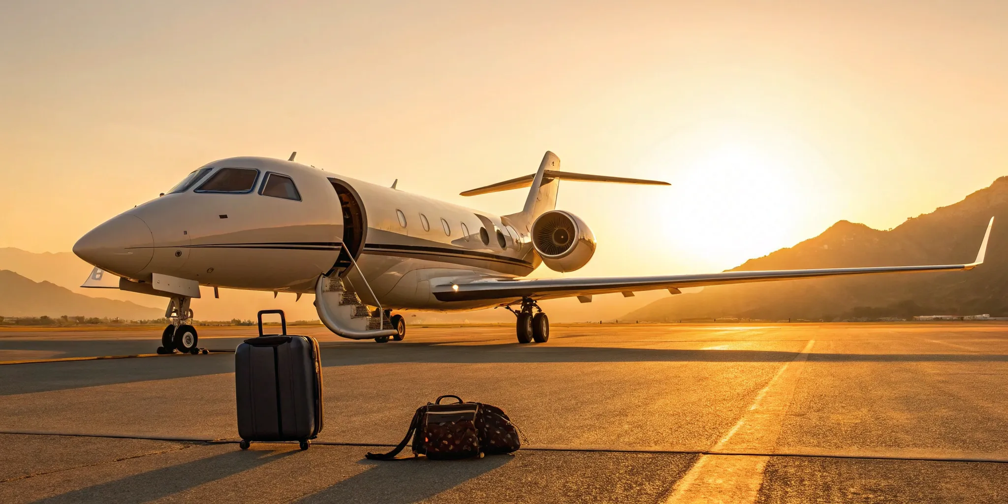 Private jet ready for takeoff. Affordable private plane flights offer luxury travel for less.