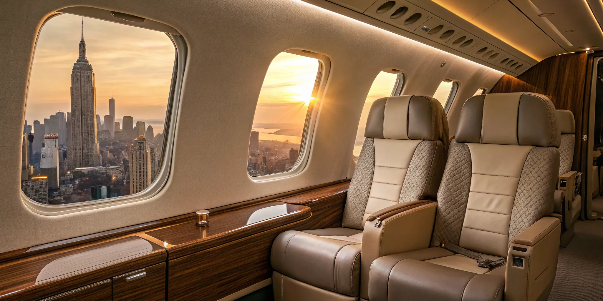 Private jet to New York City.
