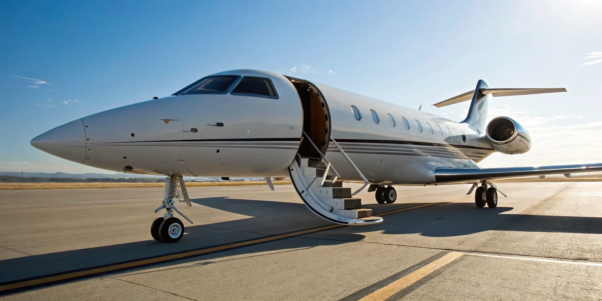 Private jet pilot ready for takeoff.