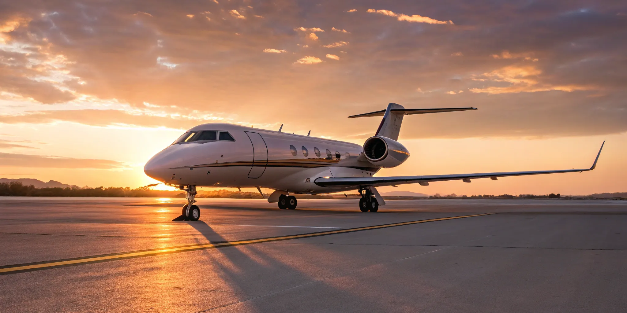 Private jet ready for takeoff.