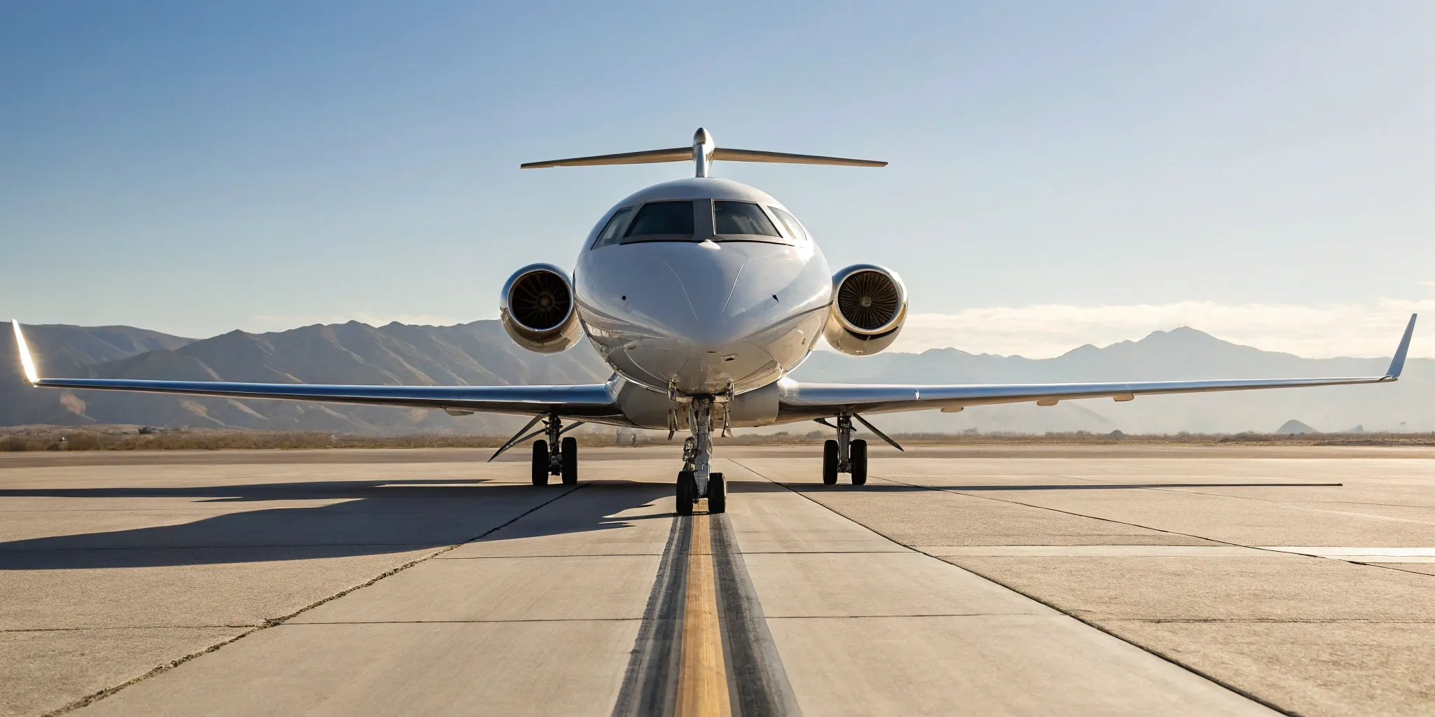 Challenger 300 business jet ready for takeoff.